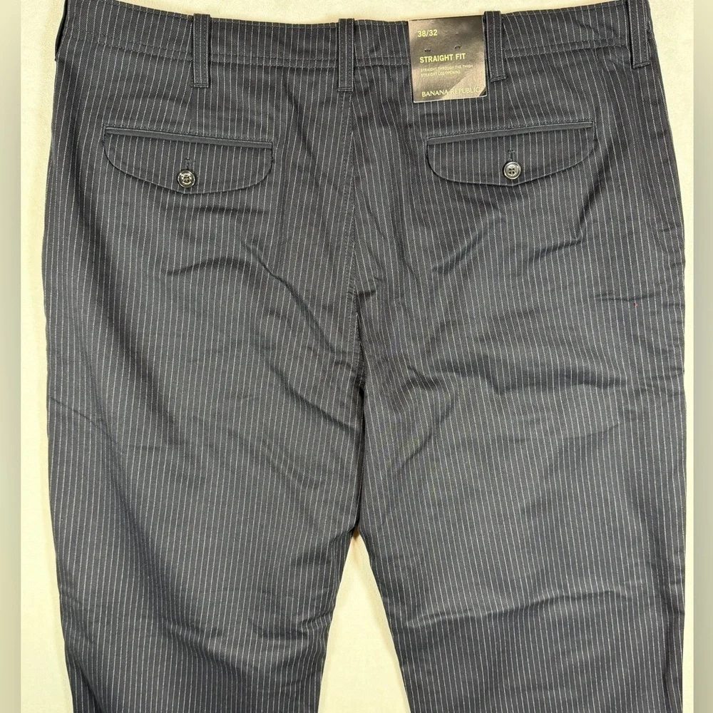 NWT 38W 32L Banana Republic Black Chalk Pinstripe Dress Pants
